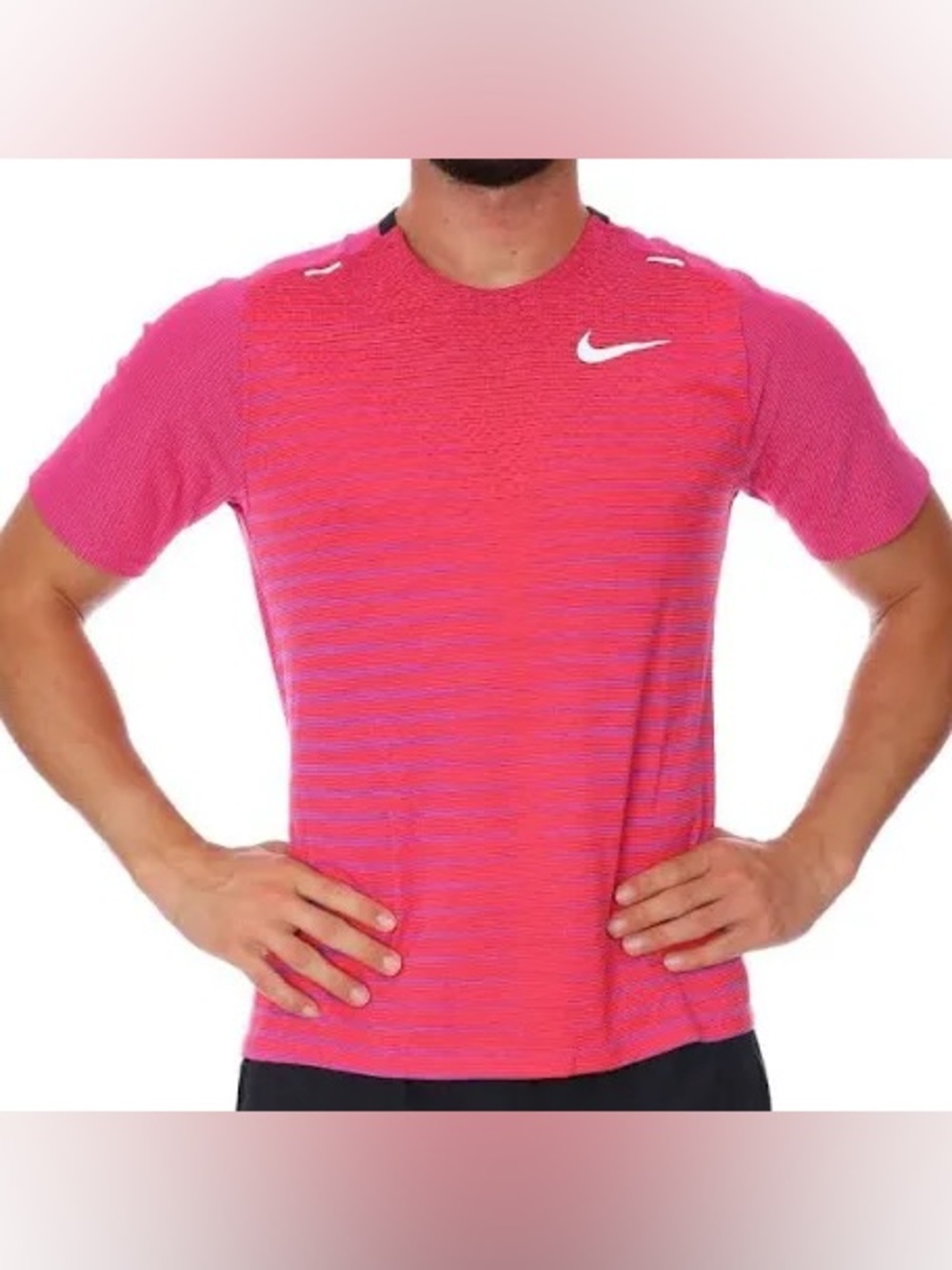 Nike Running Techknit Future Fast pink Slim Fit Running Shirt Mens M Performance